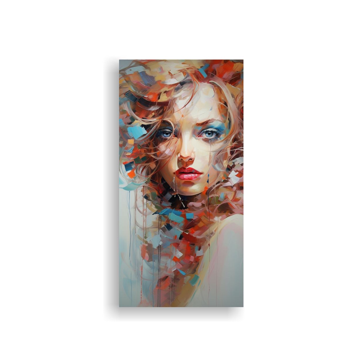 GENERICO - Pinturas Abstractas De Caras Femeninas Arte 20x40 Cm.
