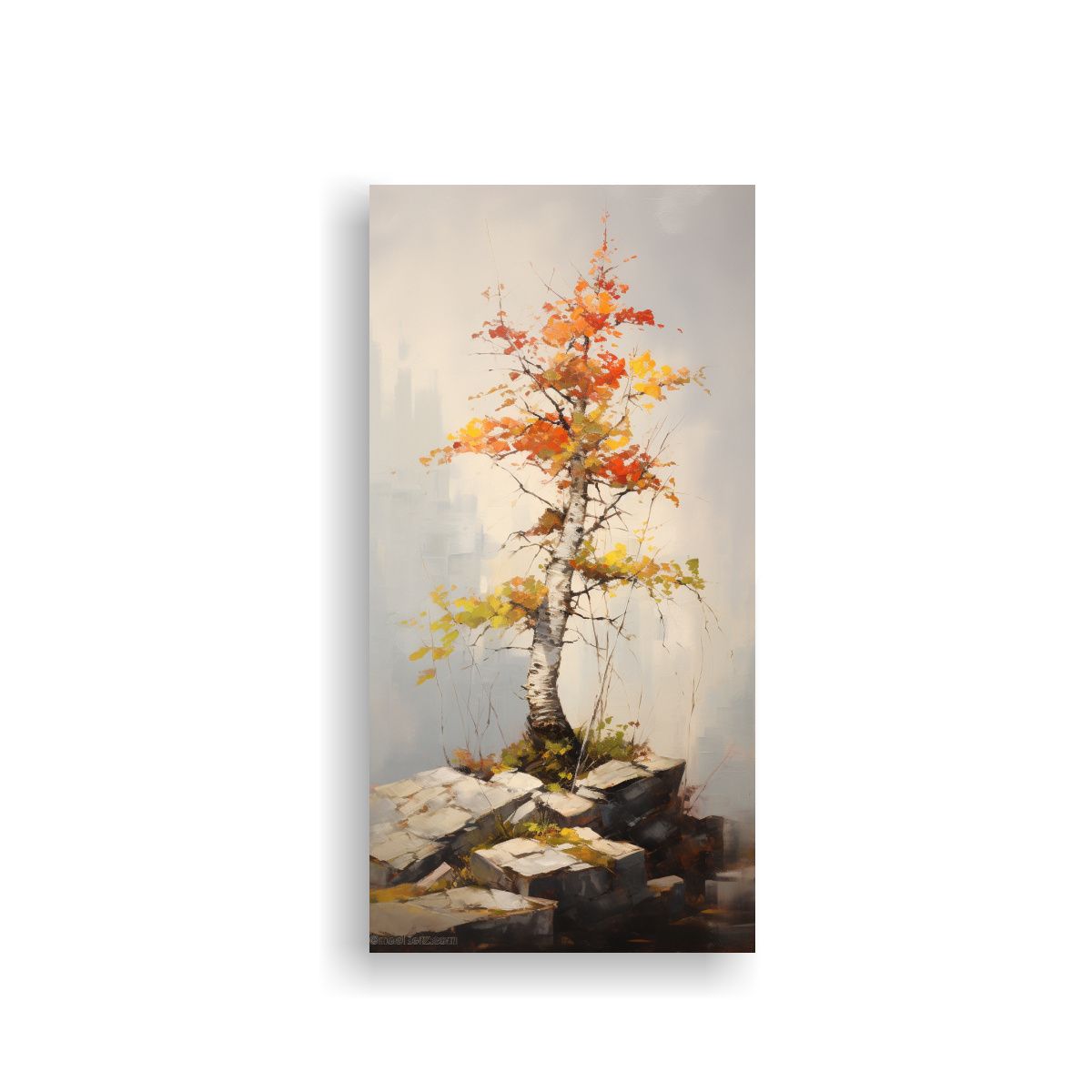 GENERICO - Cuadro Moderno Composición A Birch Bonsai Tree 60x120 Cm