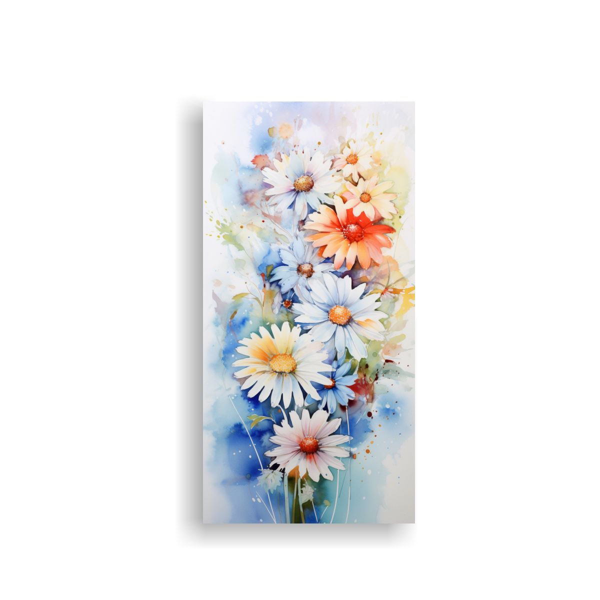 GENERICO - Pintura Abstracta Acuarela Flores Vibrantes En 20x40 Cm