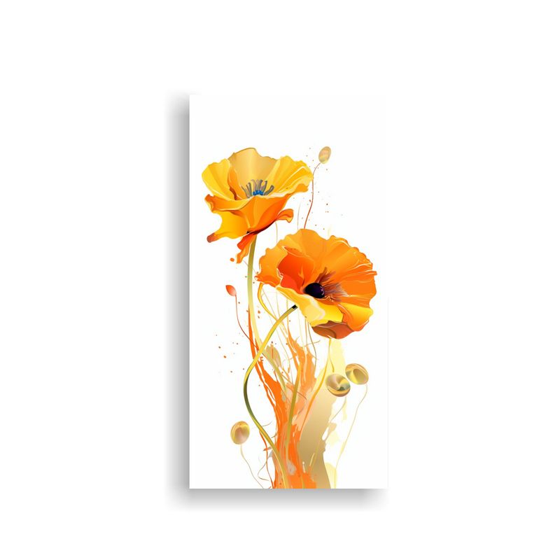 GENERICO - Cuadro Fotografía Poderosa De Amapola Naranja En 50x100 Cm