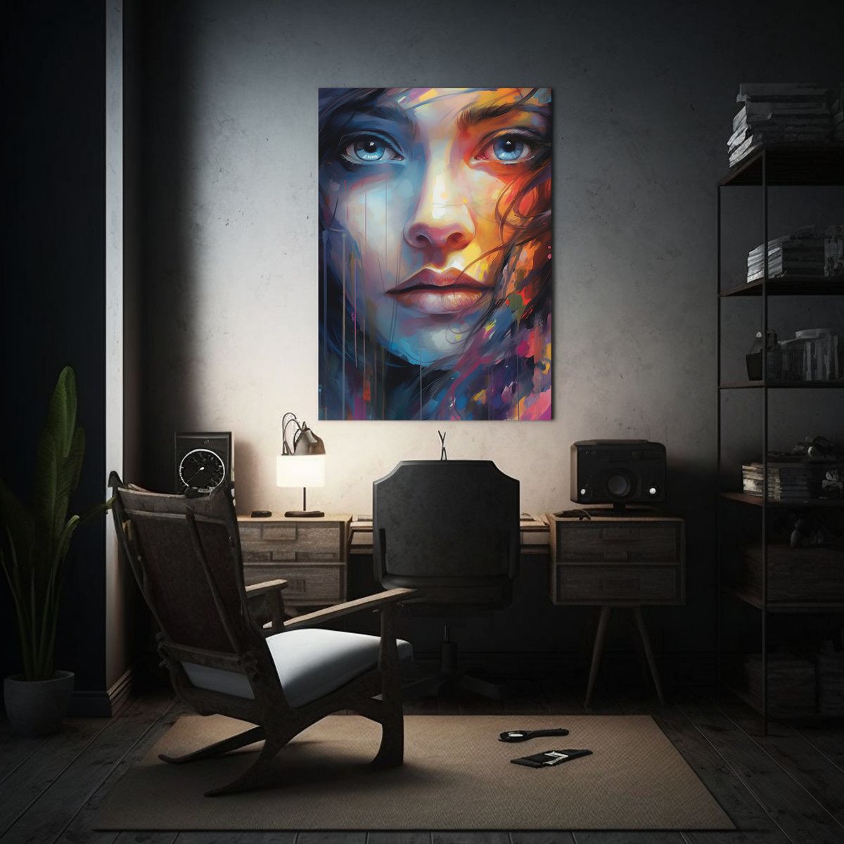 GENERICO - Cuadro Inspiración Colorido Fluido Ojo Errante 80x120 Cm