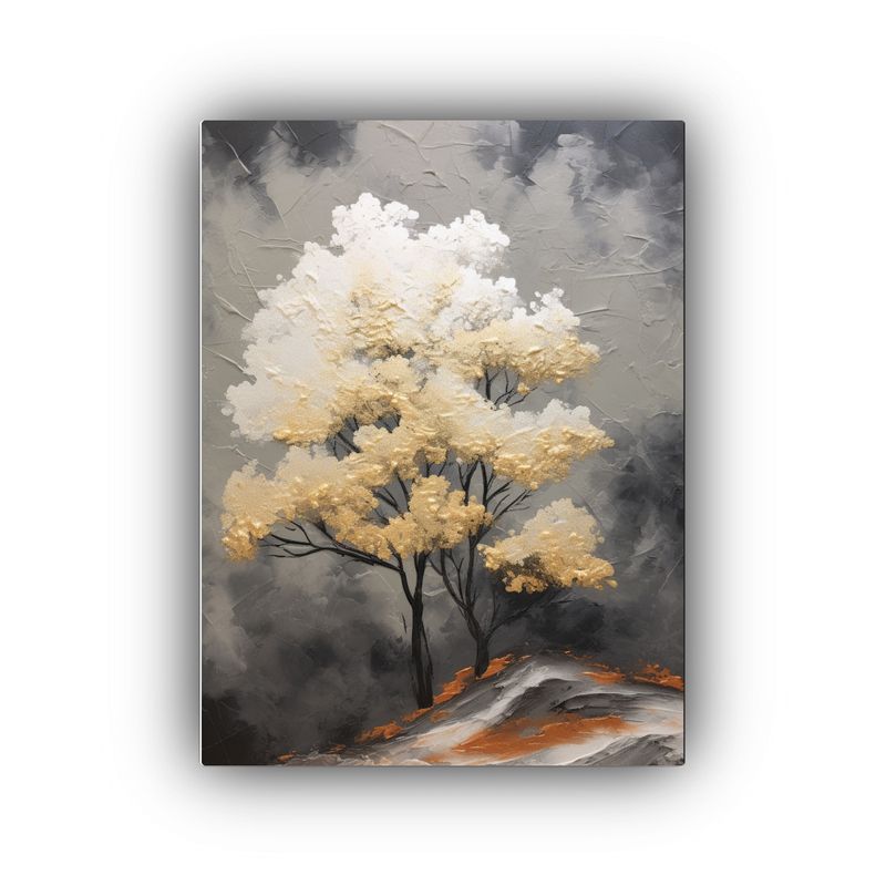 GENERICO - Paisaje Abstracto De árbol Y Flores En Un Cuadro 80x120 Cm
