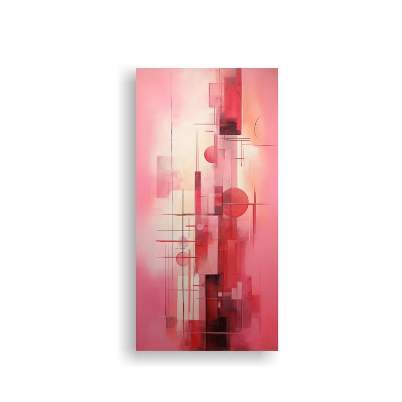 GENERICO - Cuadro Patron Intenso Interiores Abstracto Rosa 20x40 Cm