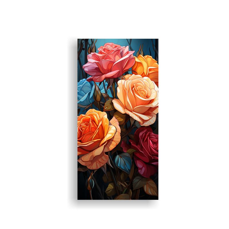 GENERICO - Cuadro Original De Flores Pop Art Híbridas 30x60 Cm