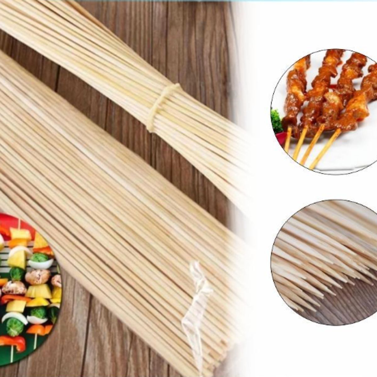 GENERICO - Set 50 Palos De Brochetas Para Anticuchos