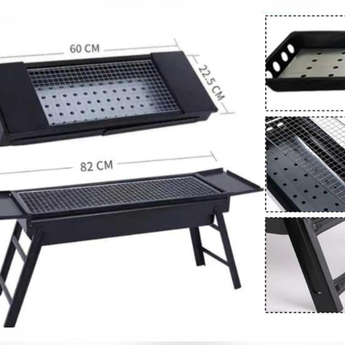 GENERICO - Parrillera Plegable A Carbon Para Camping
