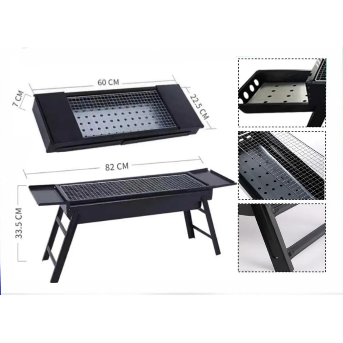 GENERICO - Parrillera Plegable A Carbon Para Camping