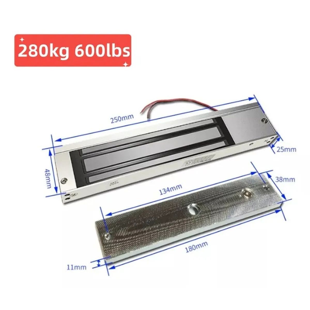 GENERICO - Cerradura Retenedor Electromagnetica 280kg 12v 490