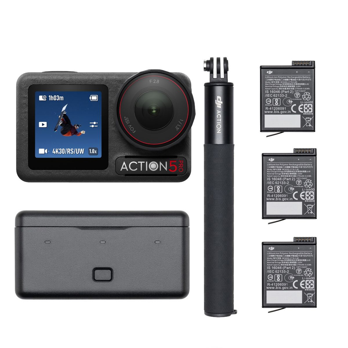 DJI - Cámara deportiva DJI Pack Aventura Osmo Action 5 Pro