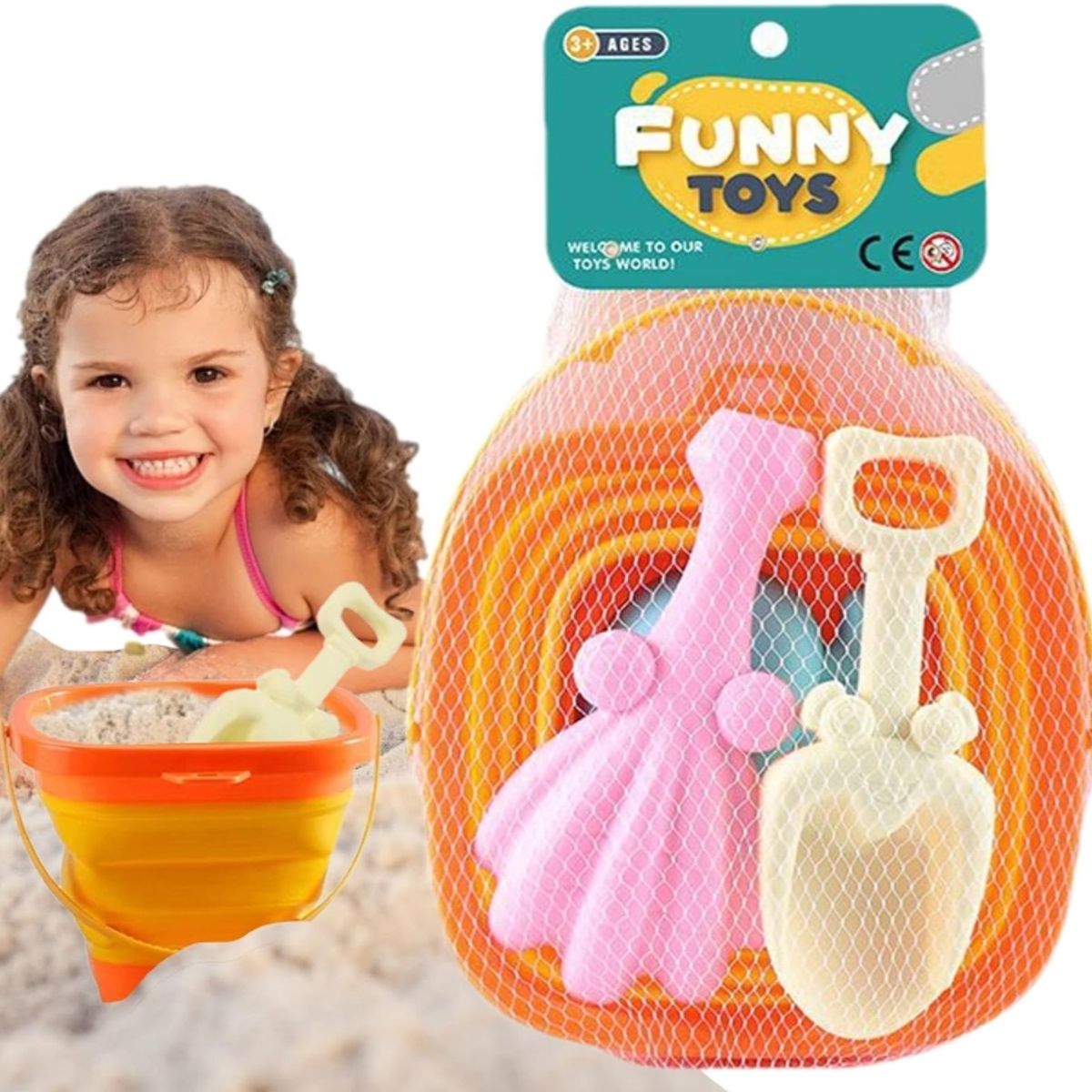 EDWINAYY - Juguete De Playa Palas Cubeta Balde Infantil Verano 4pc