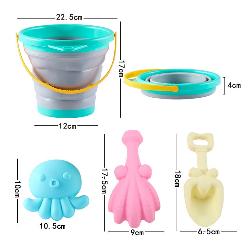 EDWINAYY - Juguete De Playa Palas Cubeta Balde Infantil Verano 4pc