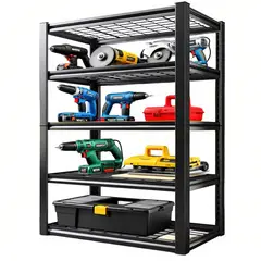 ELEMENT DESIGN - Estante Metalico 5 Repisas 180x100x50 CM Negro