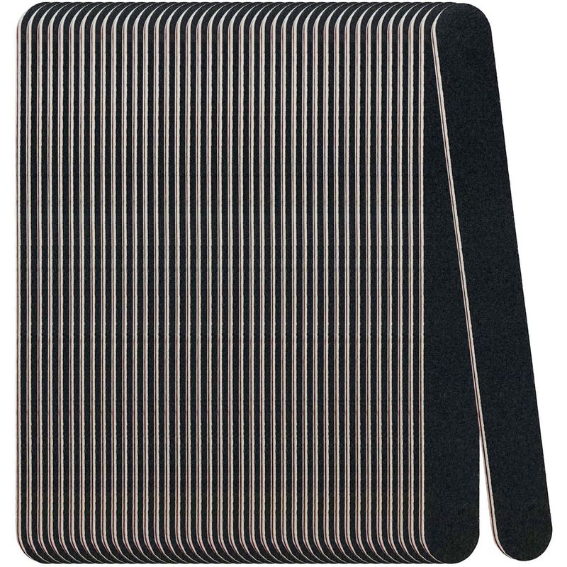KUANGYE - 50 Limas Profesionales De Uñas Negras (grano Fino Y Grueso)