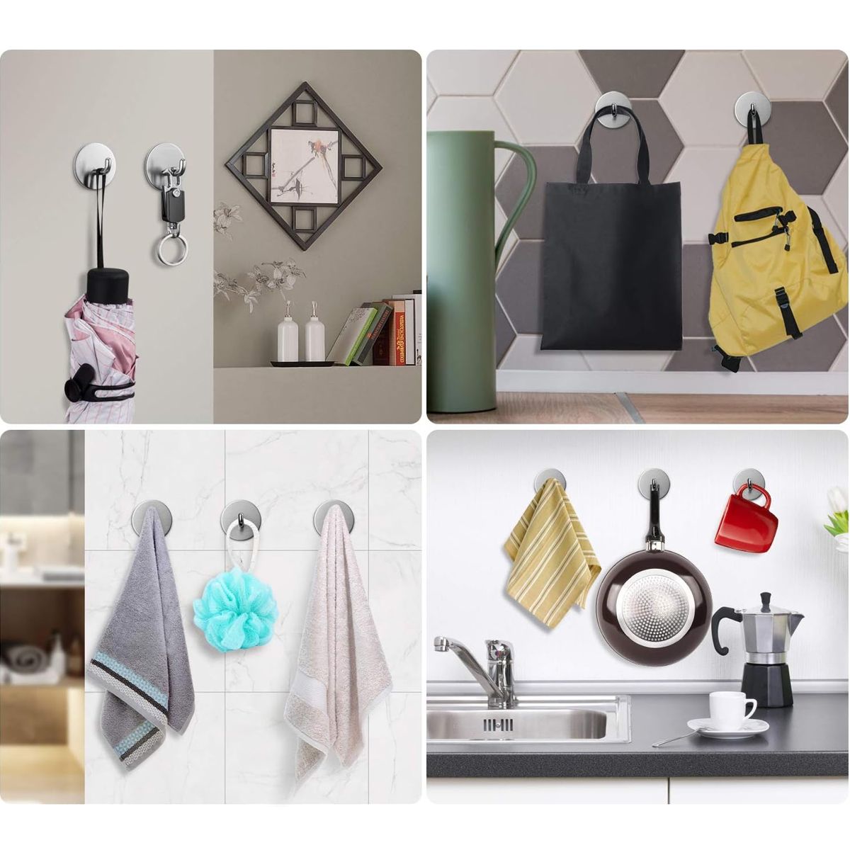 EDWINAYY - 4 Ganchos De Pared