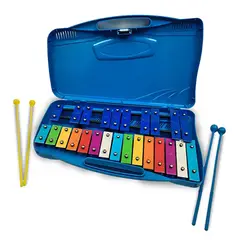 MALIK - Metalófono 25 Notas Cromático Profesional Azul