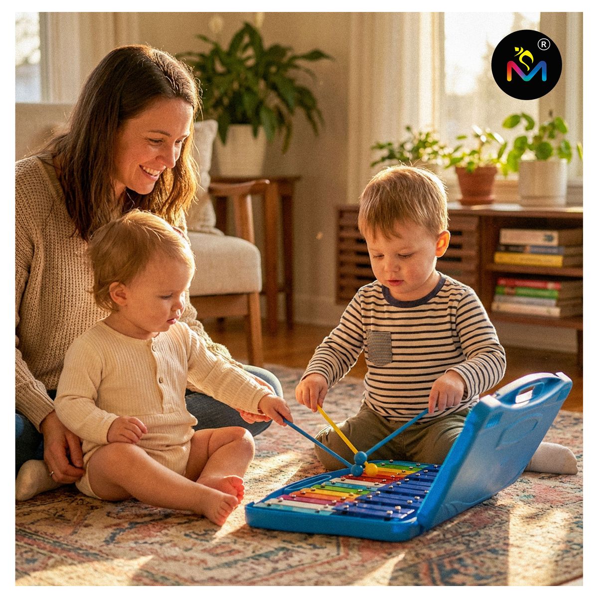 MALIK - Xilófono Profesional Azul 25 Notas Cromático Malik