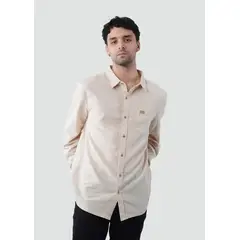 KAYA UNITE - Camisa Hombre Lino Manga Larga