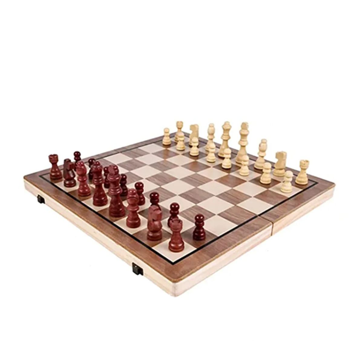 GENERICO - Tablero De Ajedrez Magnético Madera 2 En 1 Café