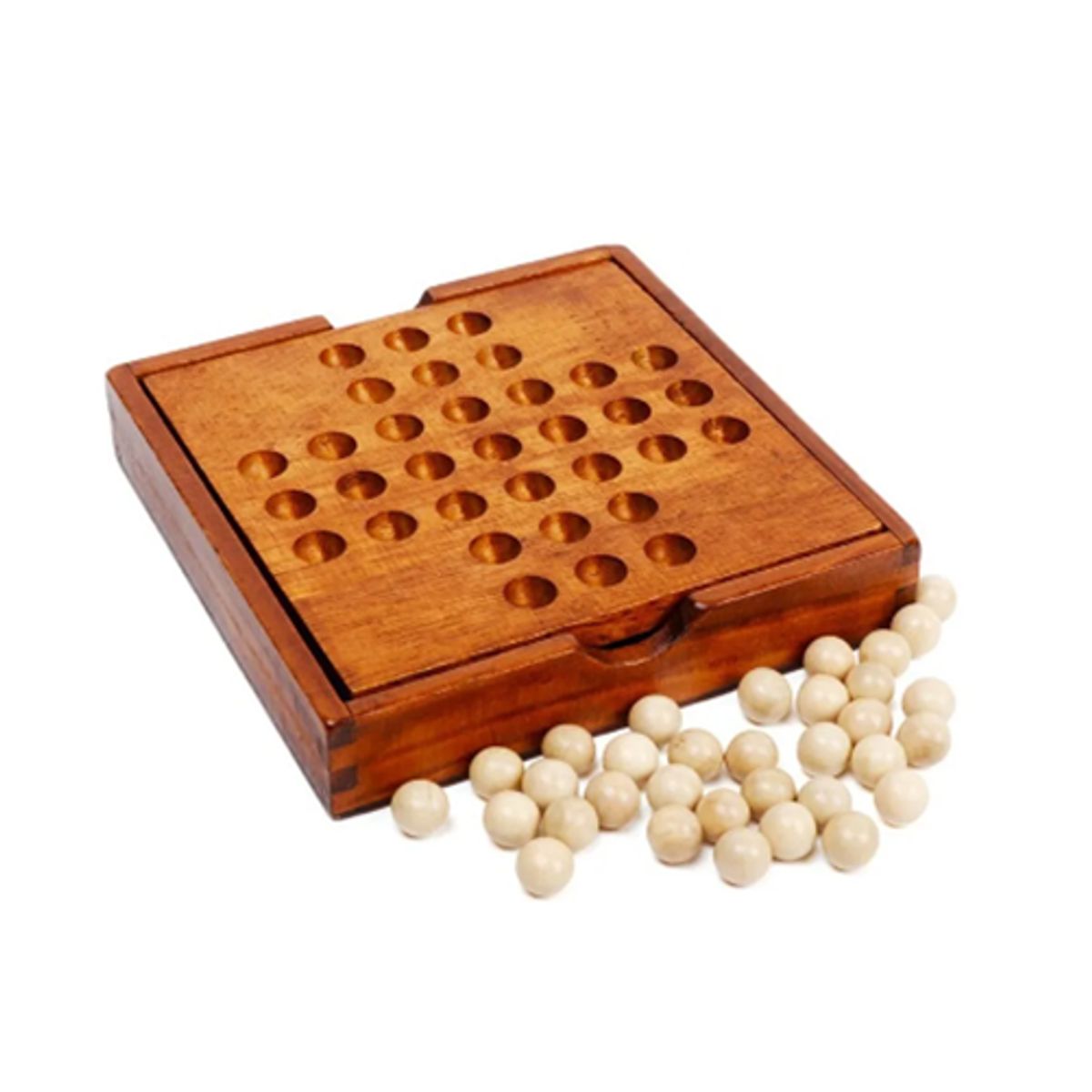 GENERICO - Juego De Mesa Solitario Clasico Juego En Madera Didáctico Café