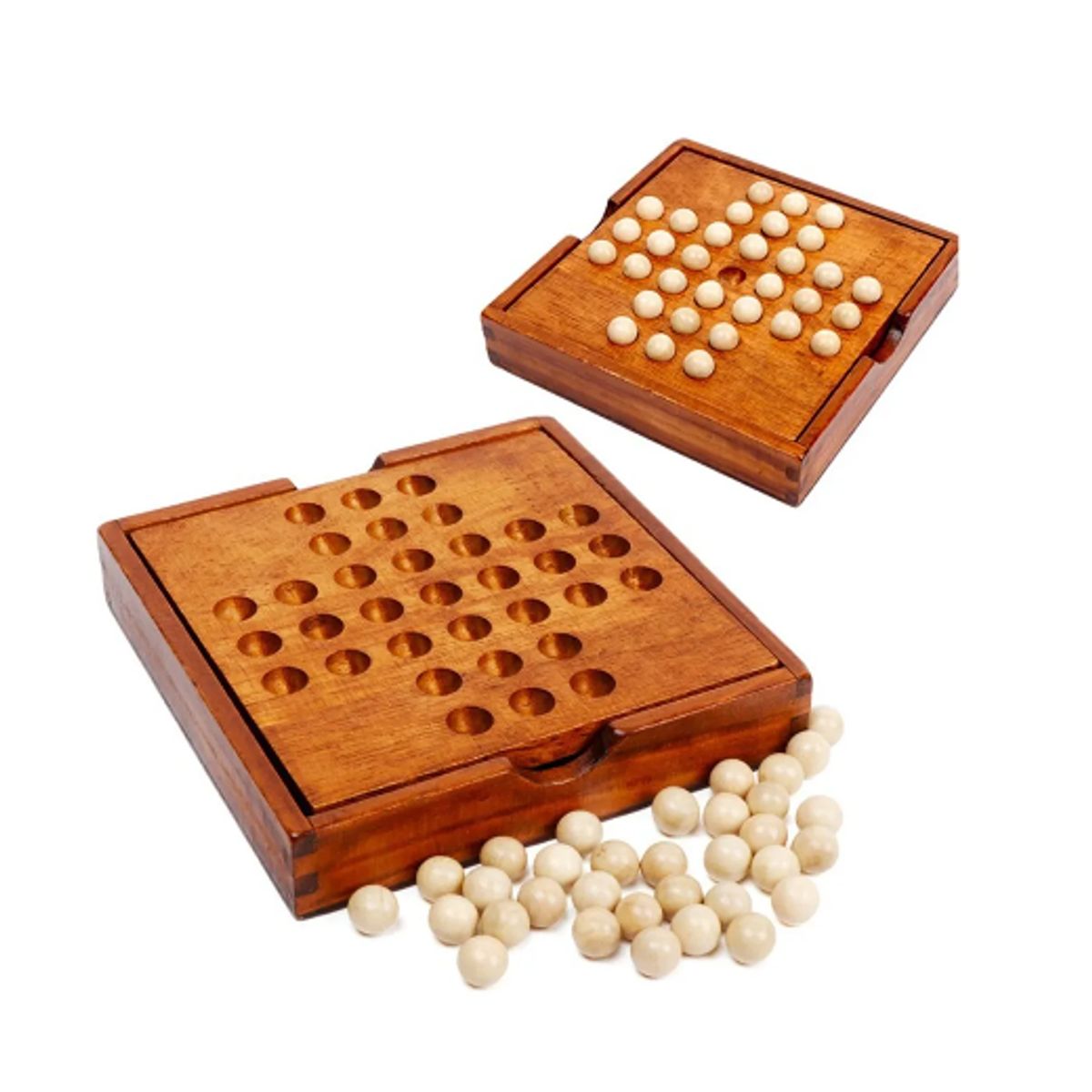 GENERICO - Juego De Mesa Solitario Clasico Juego En Madera Didáctico Café