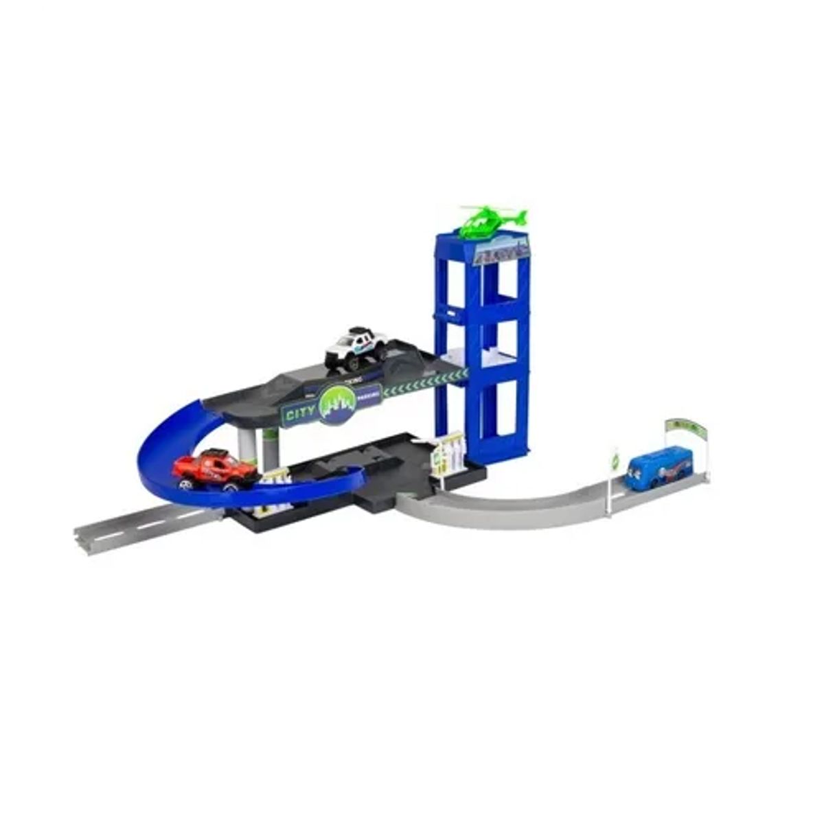 GENERICO - Juego De Estacionamiento Super City De 26 Piezas Con 2 autos Multicolor