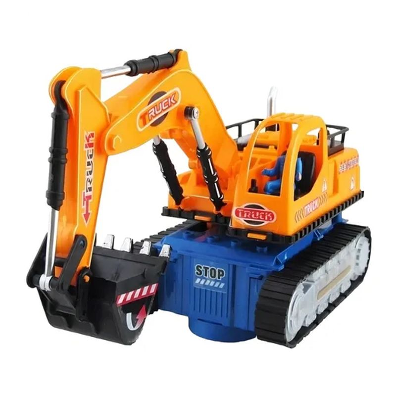 GENERICO - Retroexcavadora Con Luz Y Sonido Pequeña Retro Excavadora Color Amarillo