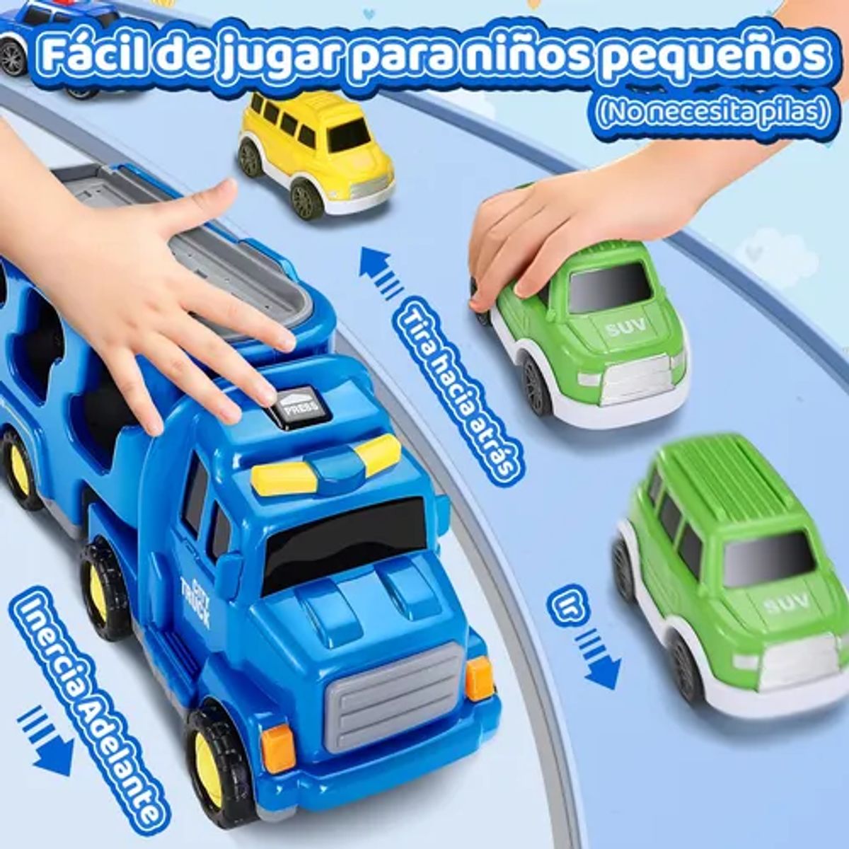 GENERICO - Camión De Bomberos Juguetes Para Niño Con Música Y Luz Azul