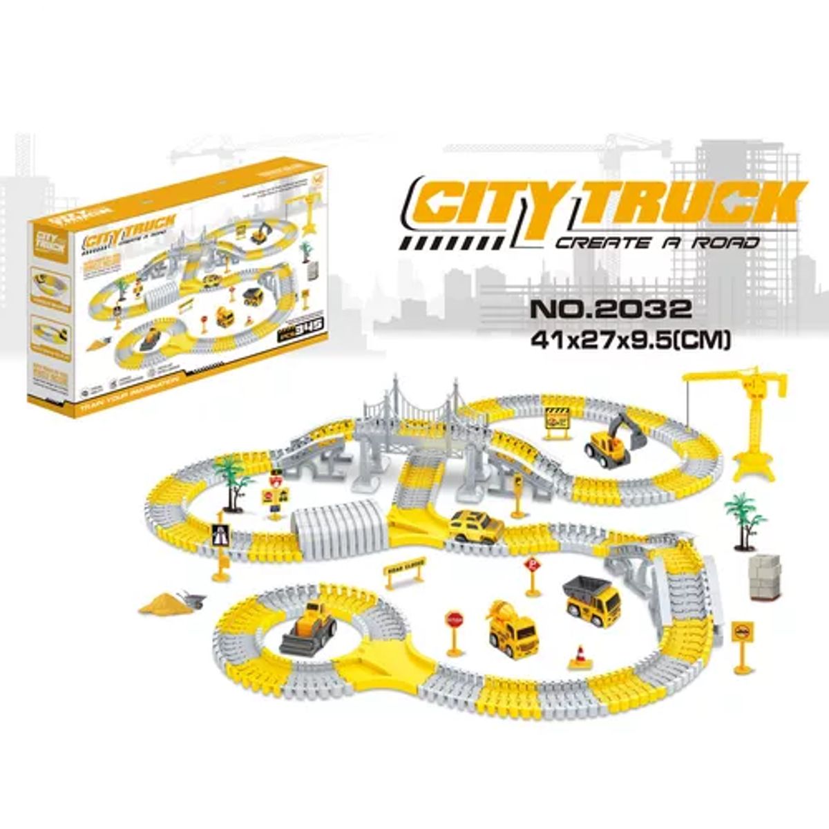 GENERICO - Pista De Auto Para Niño Bloque De Vehiculo Educativo Color Amarillo