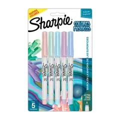 SHARPIE - 5 Marcadores Permanente Punta Fina Colores Místicos