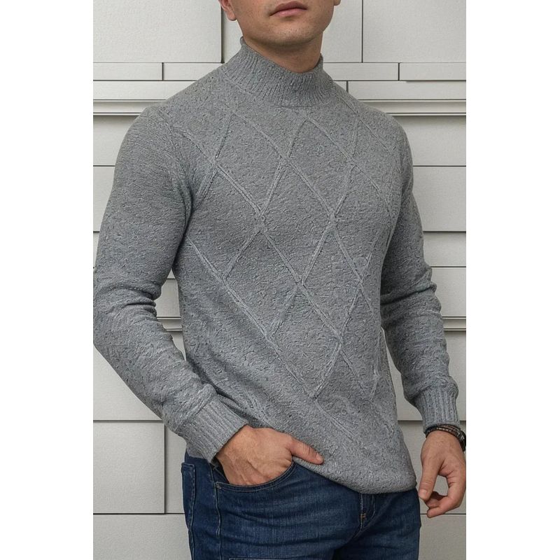MPROPIA - Sweater Lana Hombre Cuello Subido Beatle, Excelente Calidad 130