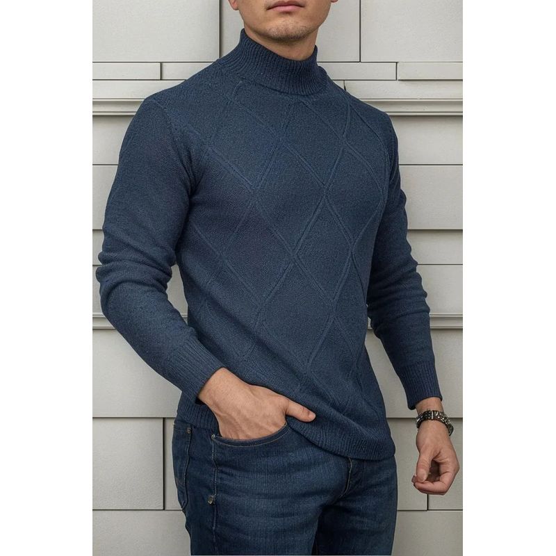 MPROPIA - Sweater Lana Hombre Cuello Subido Beatle, Excelente Calidad 130