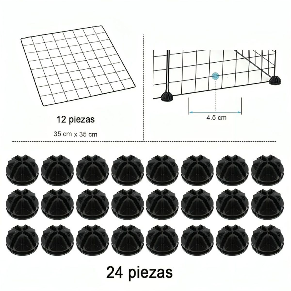 GENERICO - Jaula Corral Armable De 2 Niveles Para Mascotas Pequeñas