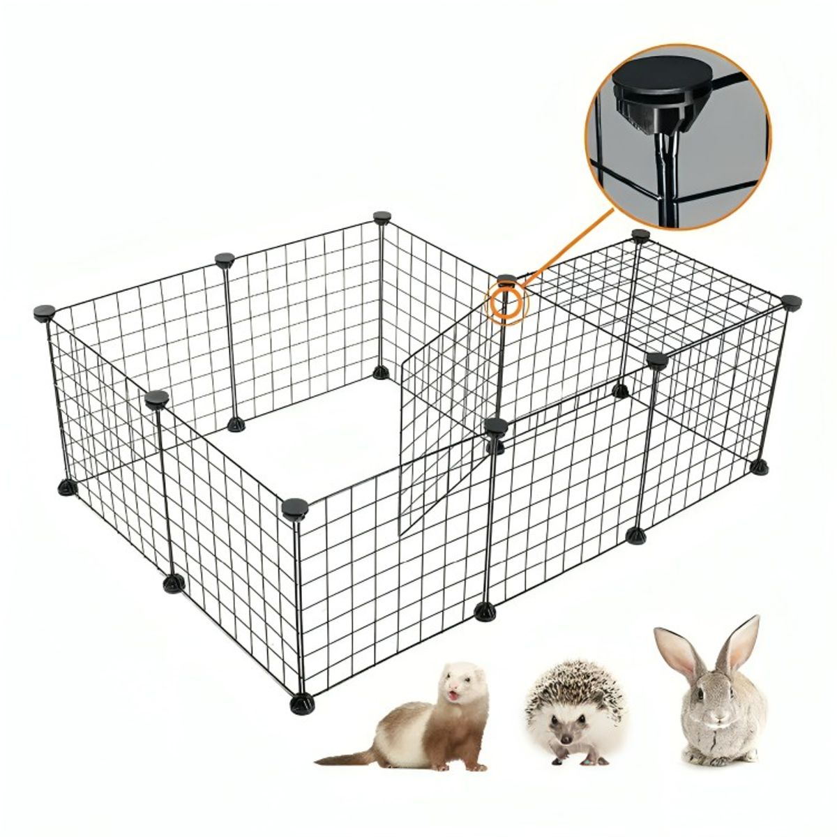 GENERICO - Jaula Corral Armable De 2 Niveles Para Mascotas Pequeñas