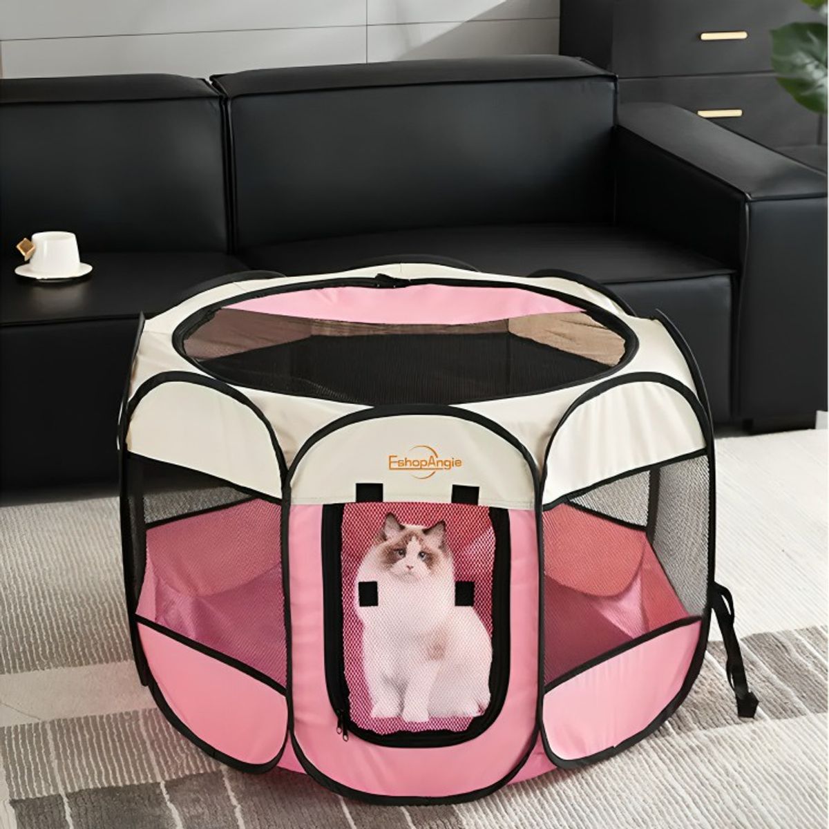 GENERICO - Corral Tienda Para Mascotas Portatil Perro Gato Rosado