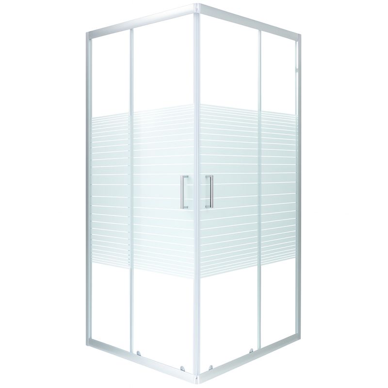 JOYTEK - Shower Door Joytek Recto Strava Blanco 90x90x185cm Sin Receptáculo