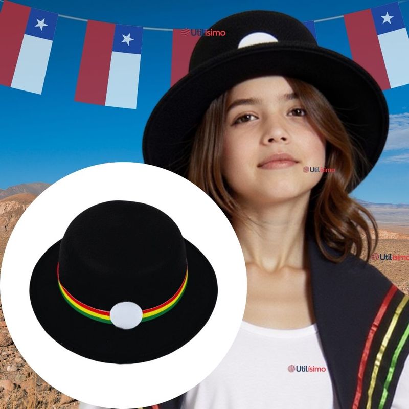 UTILISIMO - Sombrero Nortino Niña Fiestas Patrias Baile Nortino