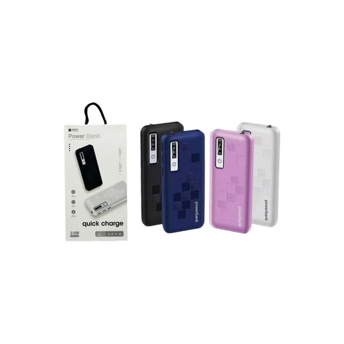 GENERICO - Batería Externa Portátil Carga Rápida Power Bank 20000 Mah Color Negro