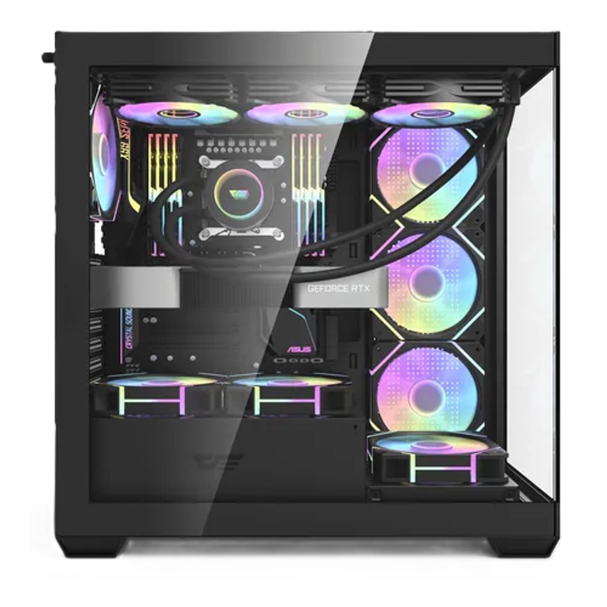 GENERICO - Gabinete darkflash ds900 black atx vidrio templado color neg