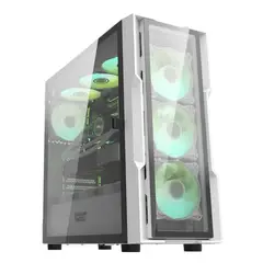GENERICO - Gabinete gamer darkflash dk431 e-atx 7 fans color blanco