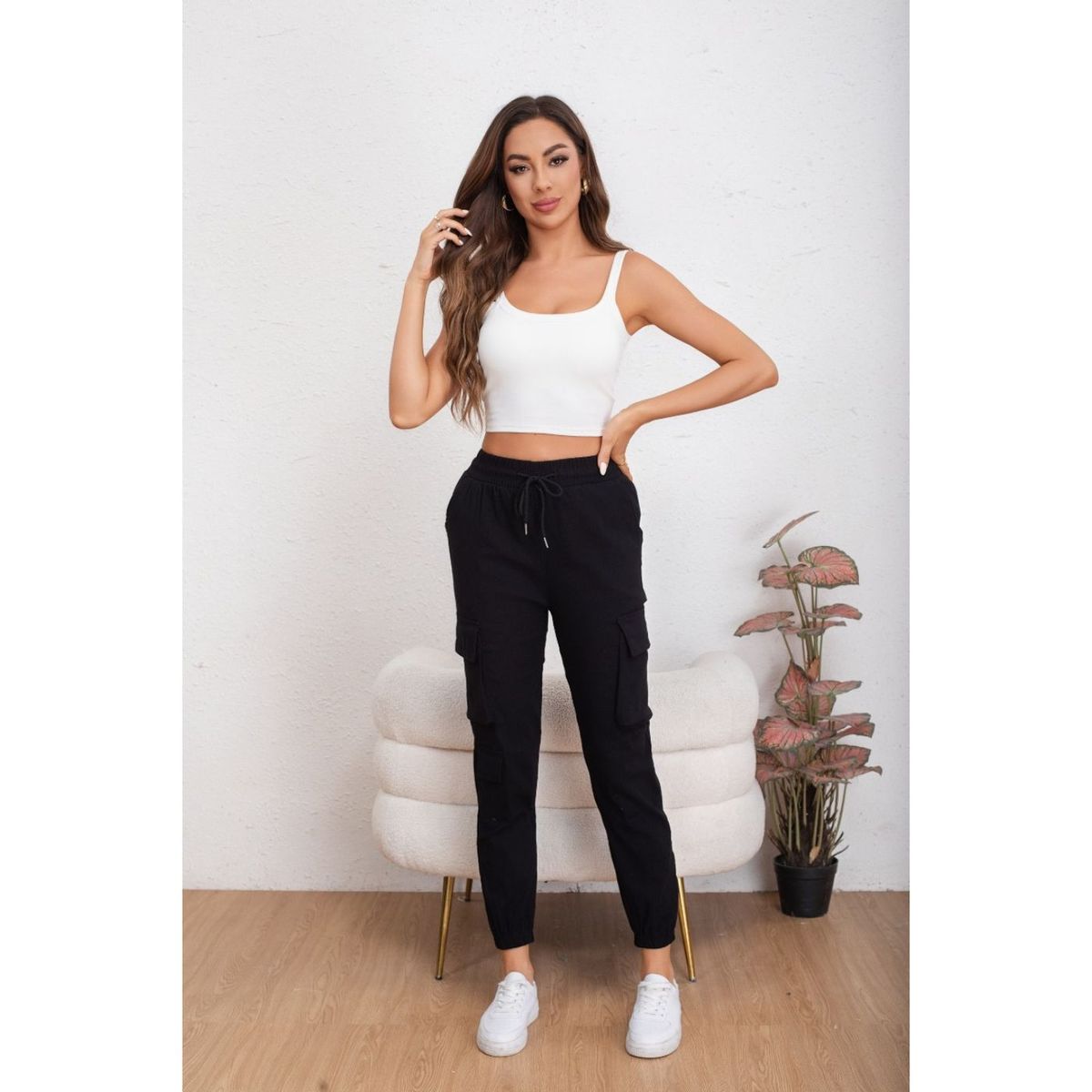 LIKE SHOP - Pantalon Mujer Leggins Cargo Elasticados Tela Jeans 2010