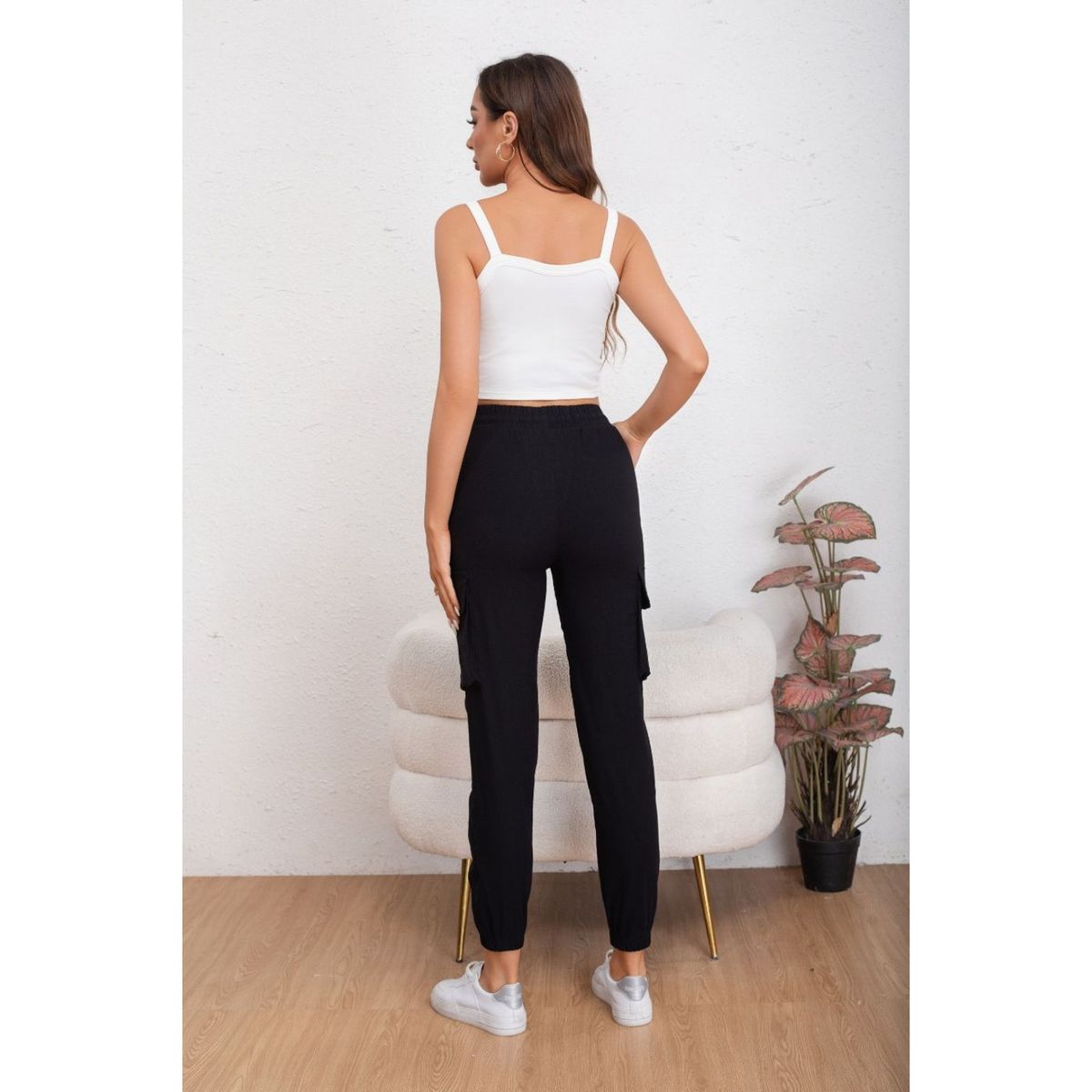 LIKE SHOP - Pantalon Mujer Leggins Cargo Elasticados Tela Jeans 2010