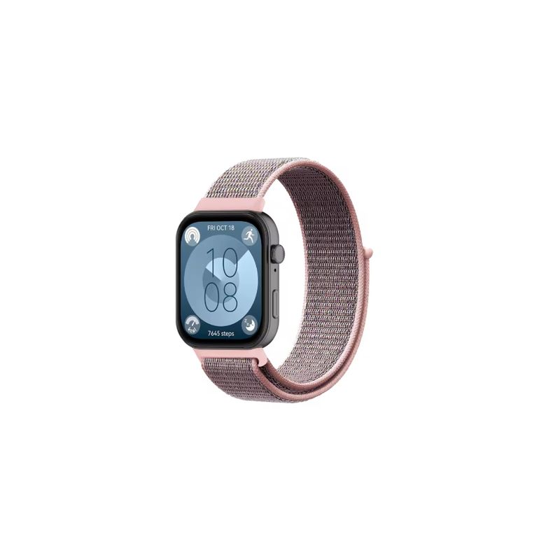 GENERICO - Correa De Nylon Para Huawei Watch Fit 4- GRIS ROSA