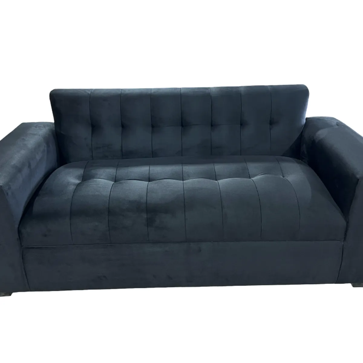 MUEBLES NEW - SOFA TRES CUERPOS NEGRO FELPA..