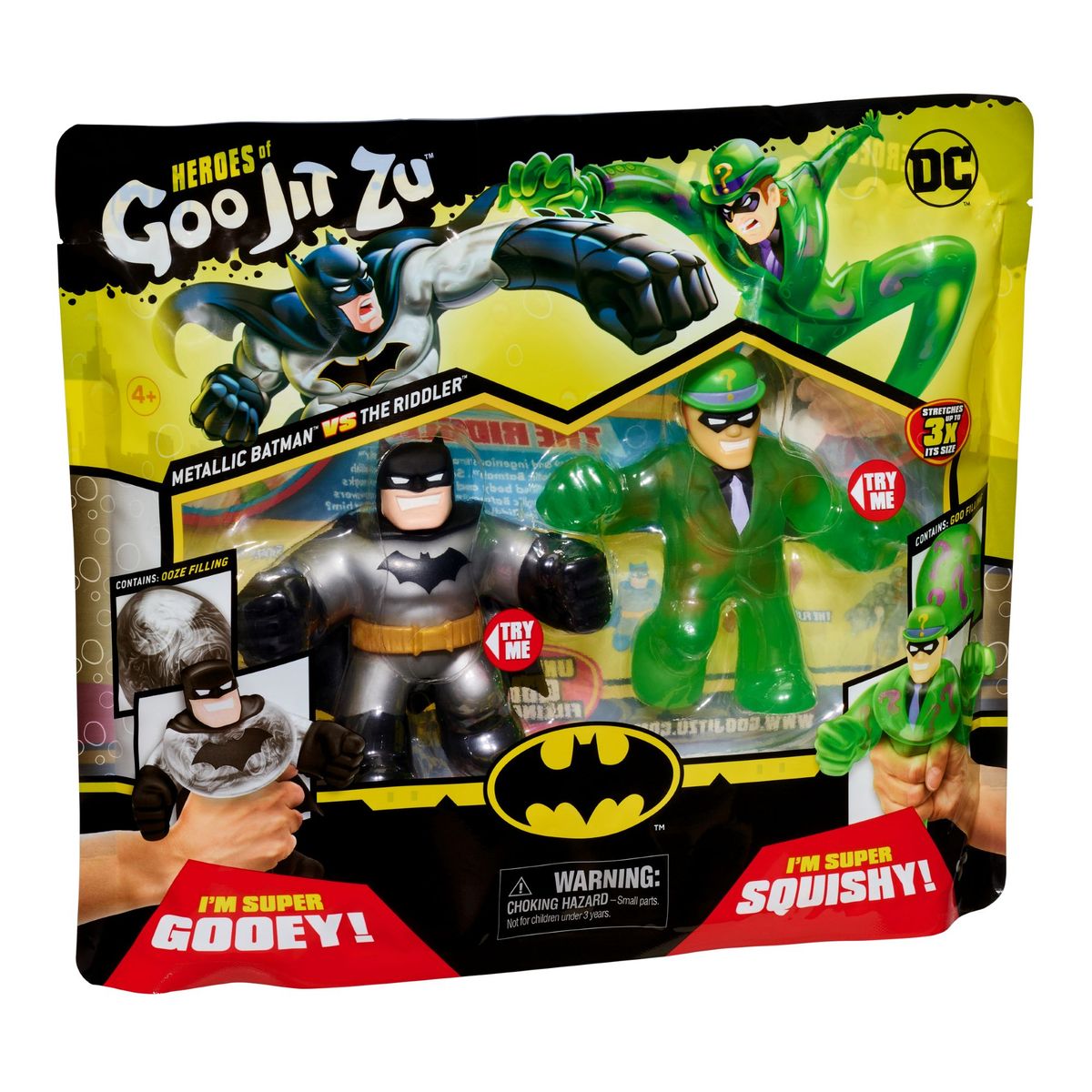 BOING TOYS - Goo JIT Zu Pack de 2 Héroes Batman VS Riddler