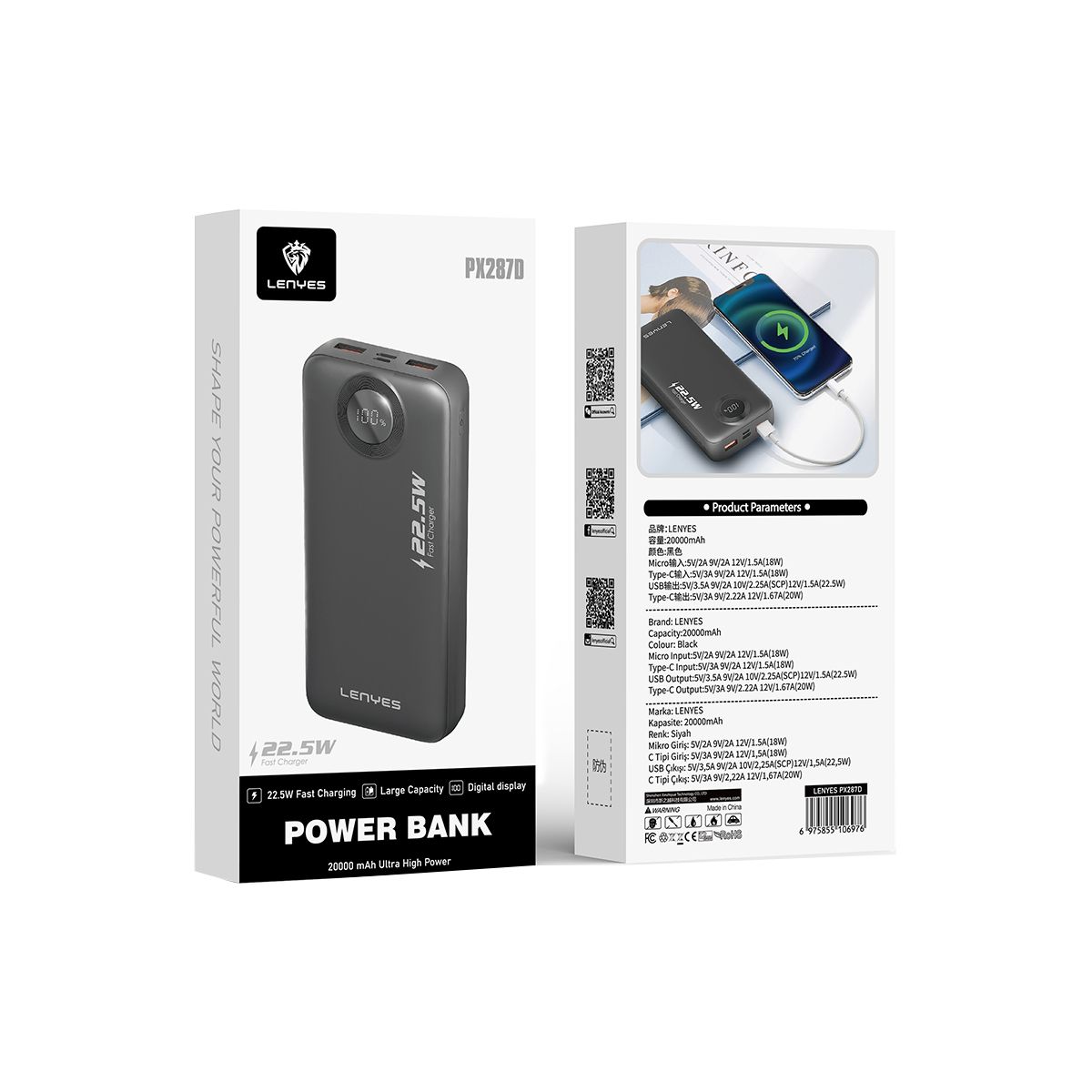 LENYES - Power Bank Lenyes PX287 20000 mAh