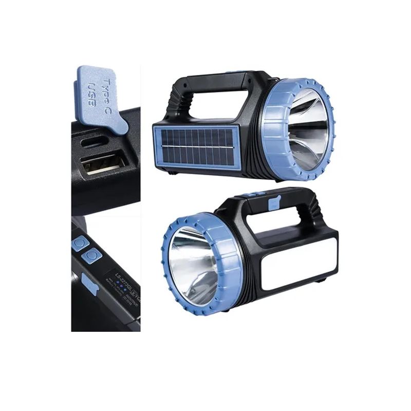 GENERICO - Linterna Frontal Y Lateral Recargable Solar Y Usb 400w