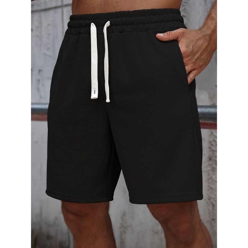 MPROPIA - Short Hombre Bermuda Tipo Lino Tendencia Urbana Liso 0266
