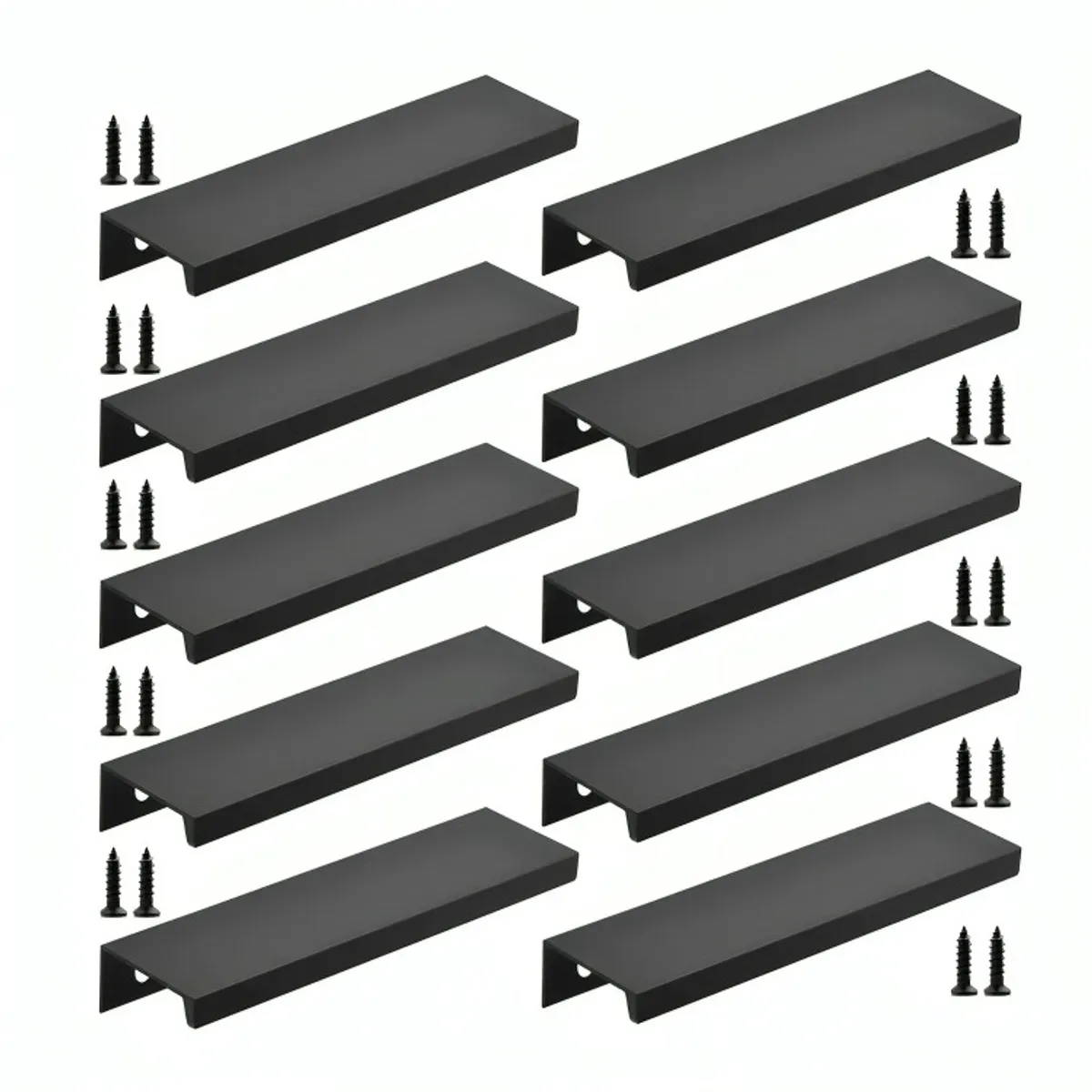 GENERICO - Tiradores Manilla Negro Tirador Mueble Puerta 15cm 10 Unid