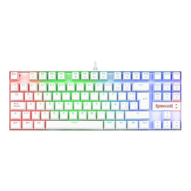 REDRAGON - Teclado Gamer Redragon Kumara K552 Blanco Rgb SW Red