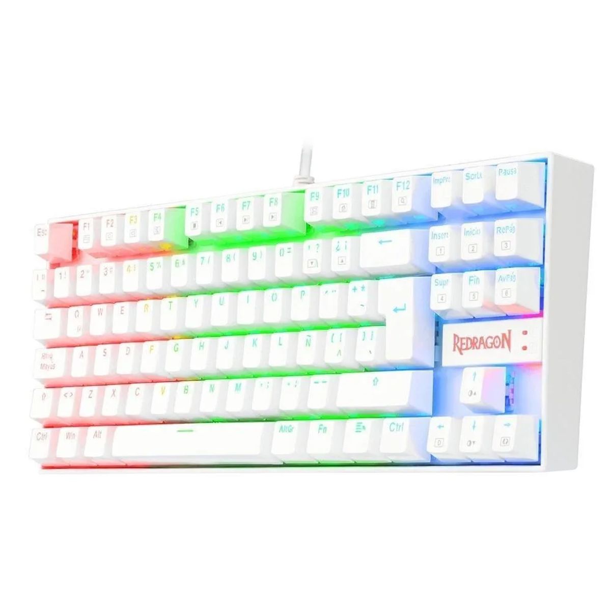 REDRAGON - Teclado Gamer Redragon Kumara K552 Blanco Rgb SW Red